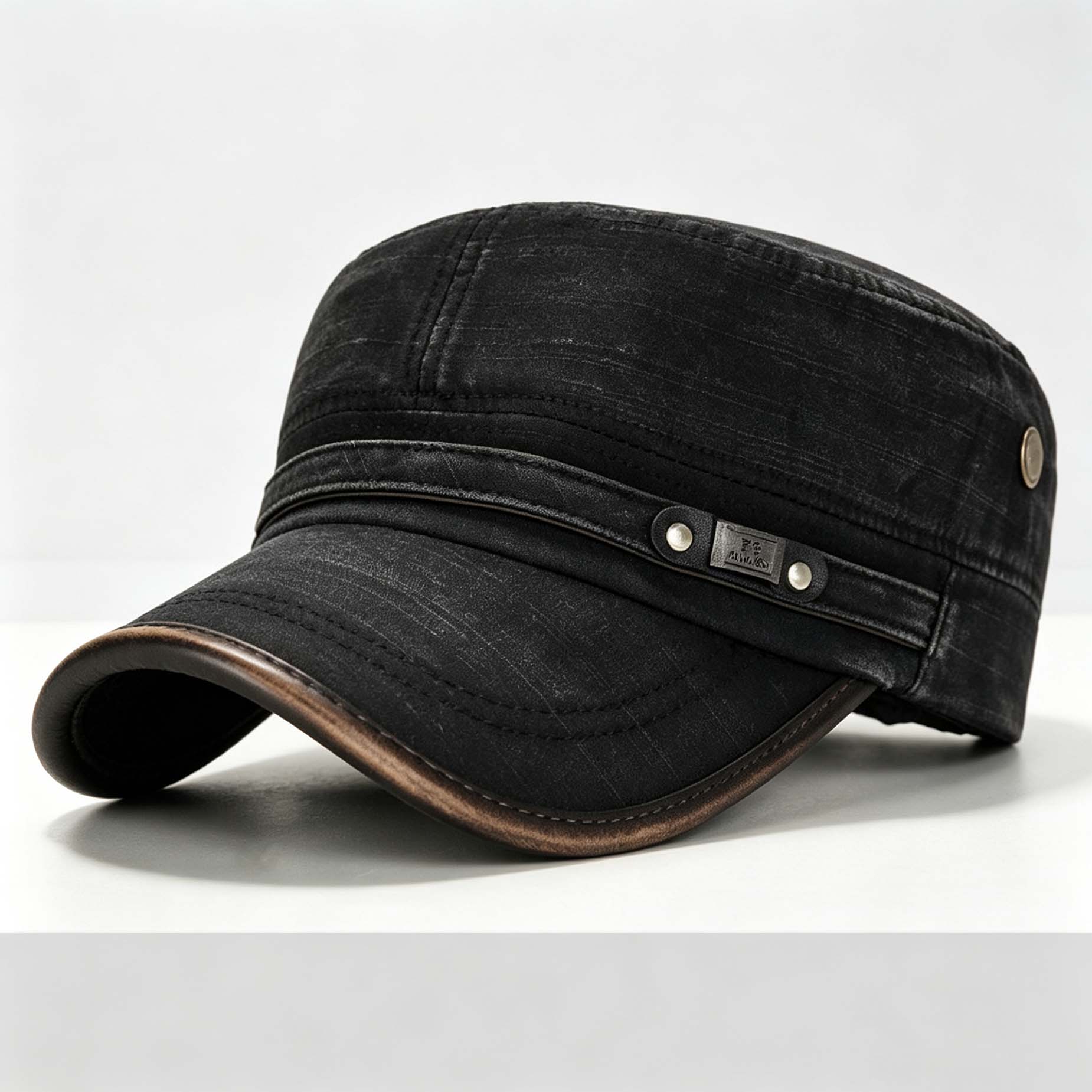Vintage Wash Flat Cap, Spring Autumn Casual Solid Sun Hat
