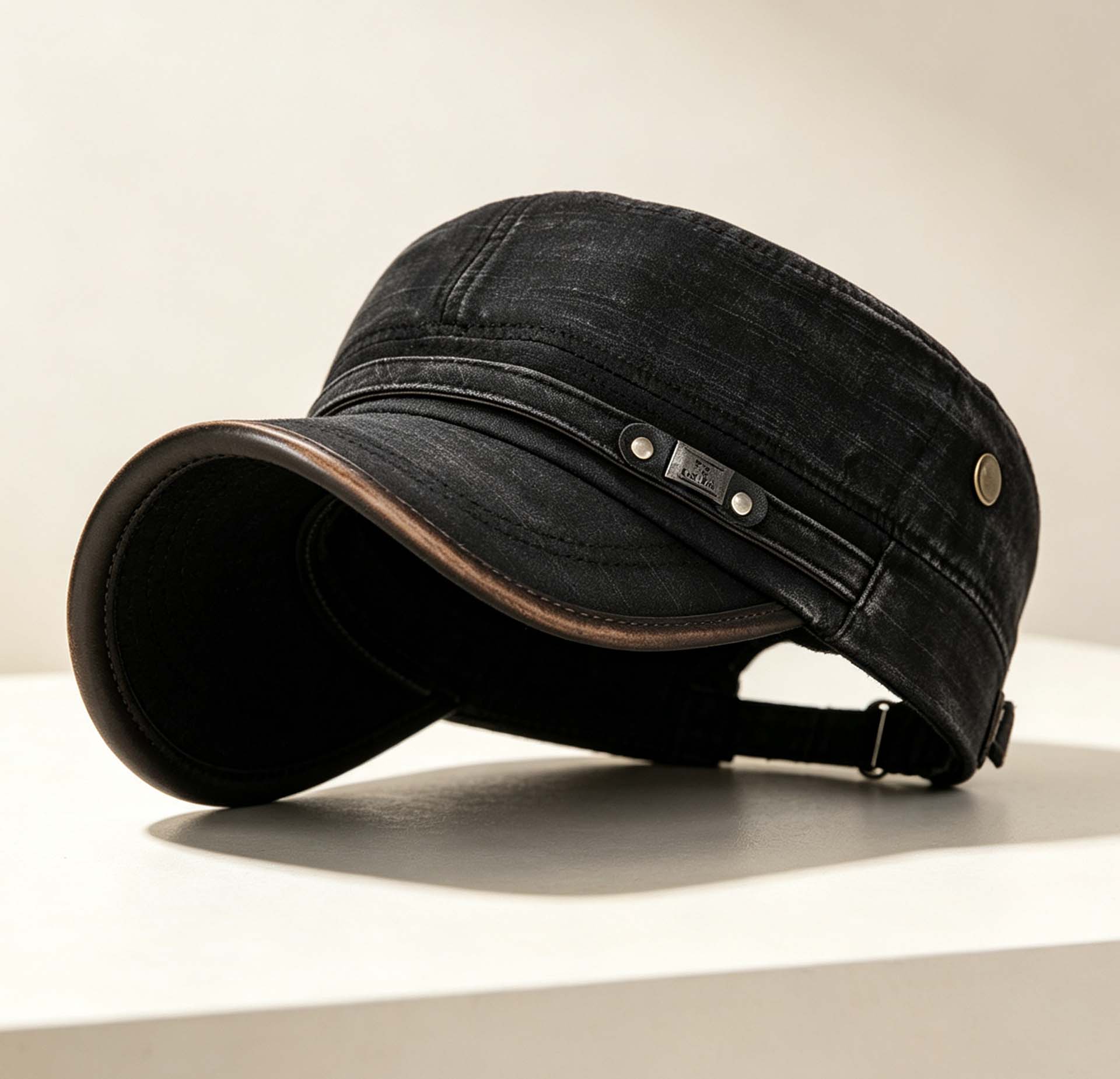 Vintage Wash Flat Cap, Spring Autumn Casual Solid Sun Hat