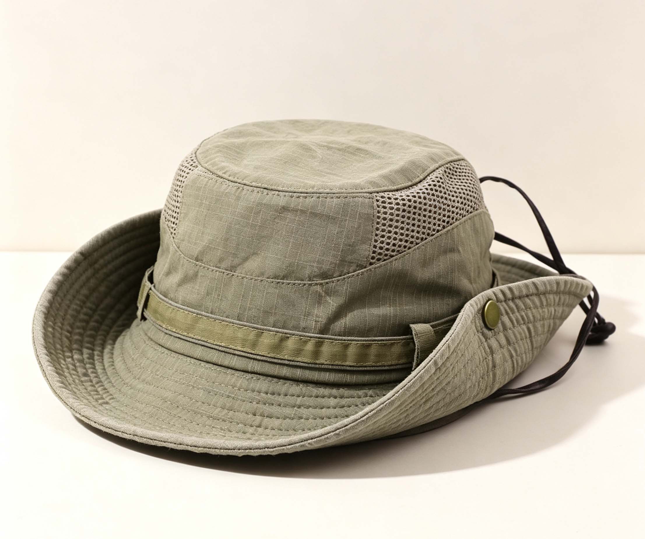 Wide Brim Mesh Bucket Hat, Summer Outdoor UV Protection Fishing Sun Ha